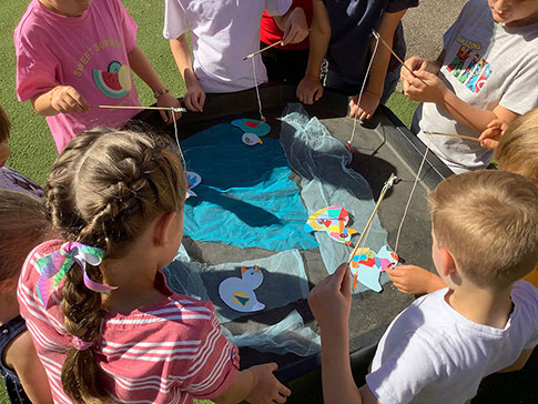 Happy children at the kids club